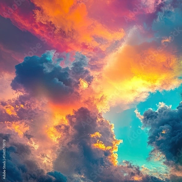 Fototapeta Retro sky with vivid colors