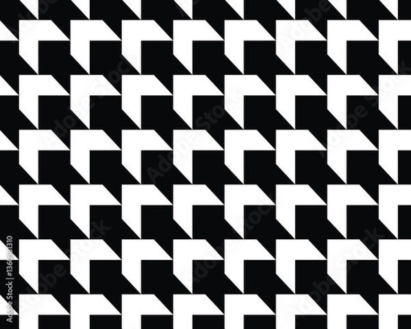 Obraz Seamless monochrome geometric pattern, decorative design