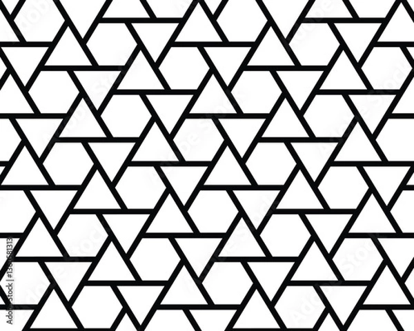 Obraz Seamless monochrome geometric pattern, decorative design