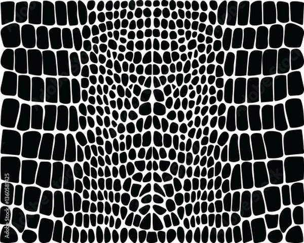 Fototapeta Seamless pattern of alligator leather on a white background