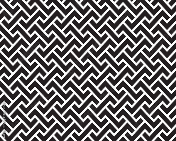 Obraz Seamless monochrome geometric pattern, decorative design