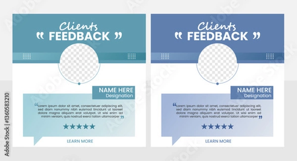 Fototapeta Creative client testimonial with minimal design