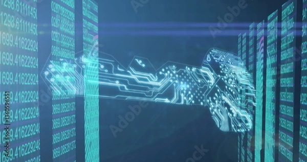 Obraz Unlocking virtual data, digital key representing technology and cybersecurity innovation