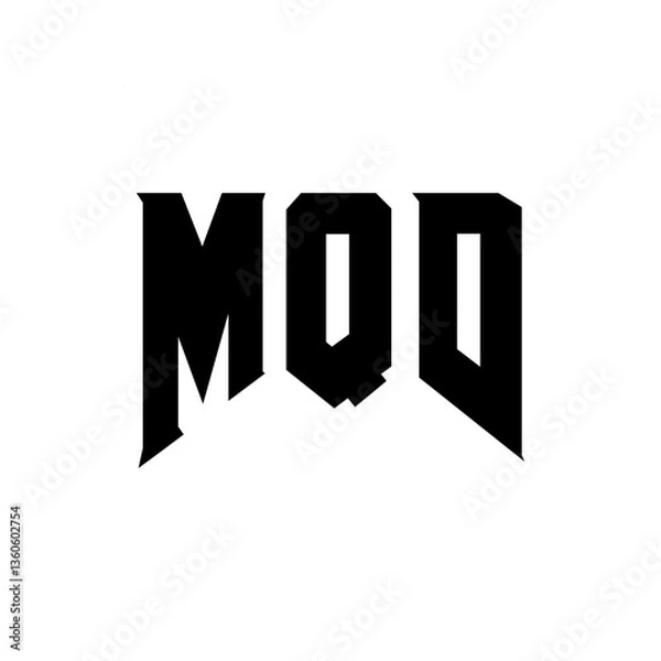 Fototapeta MQD letter logo design for technology company. MQD logo design black and white color combination. MQD logo, MQD vector, MQD design, MQD icon, MQD alphabet. MQD typography logo design.