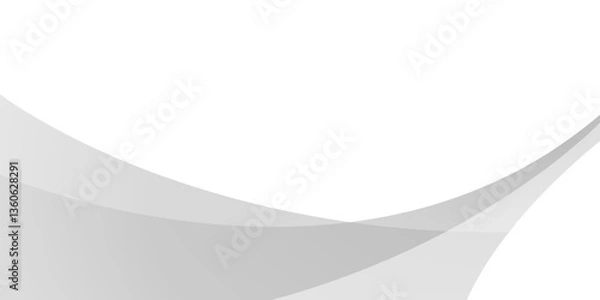 Obraz Abstract minimalist white and gray wave modern background. texture white pattern. vector illustration