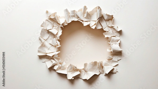 Fototapeta Creative Torn Paper Hole with Ripped Edge Isolated for Artistic Projects