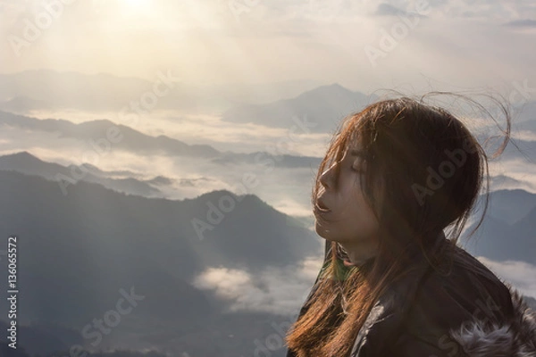 Obraz womman in mountain 