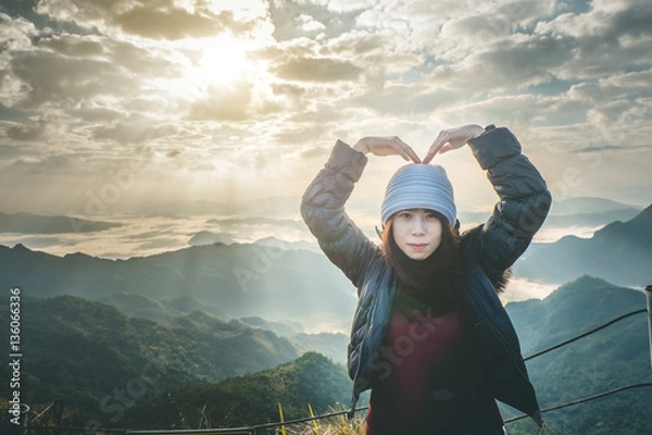 Obraz womman in mountain 