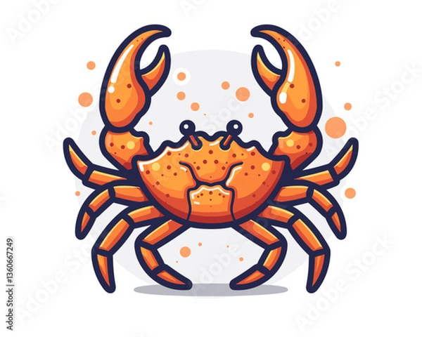 Obraz Crab vector illustration on the theme of marine animals in a flat style