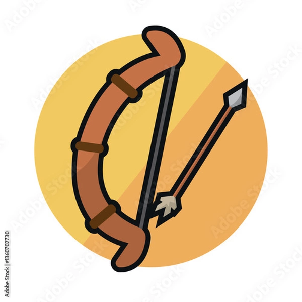 Fototapeta Isolated bow weapon medieval icon