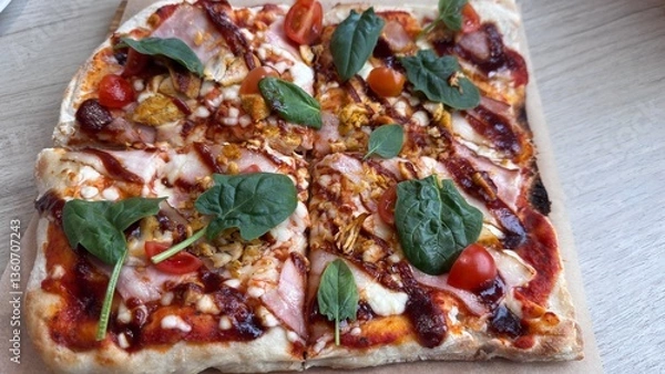 Obraz pizza with salami