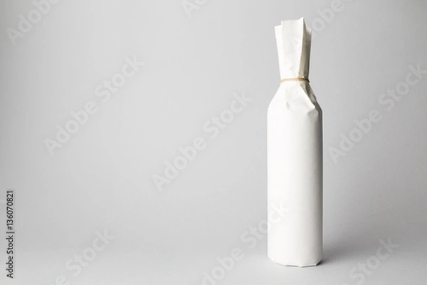 Fototapeta Wine bottle on background - Mock-up