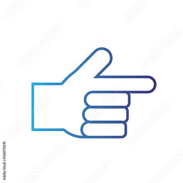 Obraz Isolated outline hand gesture icon Flat design
