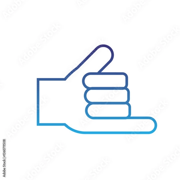Obraz Isolated outline hand gesture icon Flat design