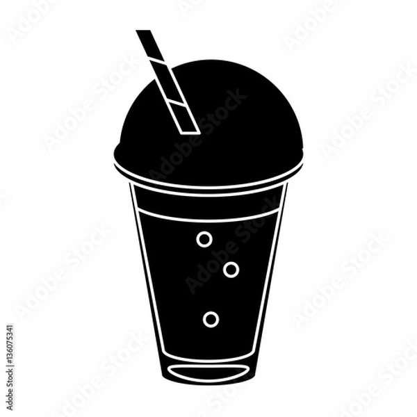 Obraz frappe coffee straw take out container pictogram vector illustration eps 10