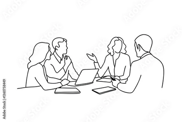 Obraz Business Team Meeting Collaboration Strategy Discussion Laptop Office