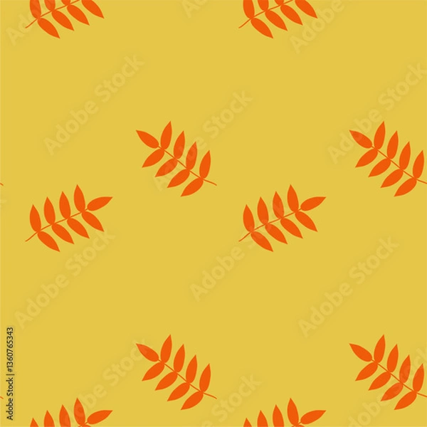 Fototapeta Seamless print pattern wallpaper background with leaves vector illustration botanic nature texture for paper, textile etc	
