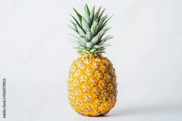 Obraz A whole fresh pineapple displayed against a bright white background