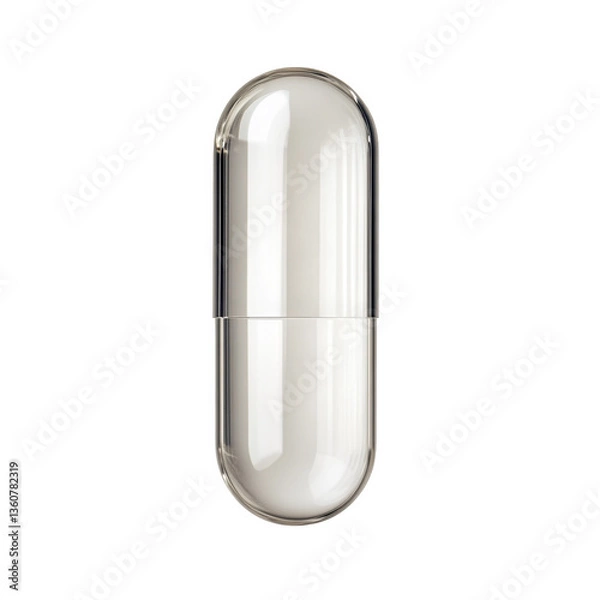 Fototapeta Transparent empty medicine capsule on a transparent background