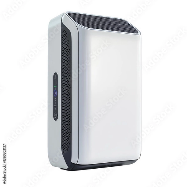Fototapeta Modern white air purifier on a transparent background.