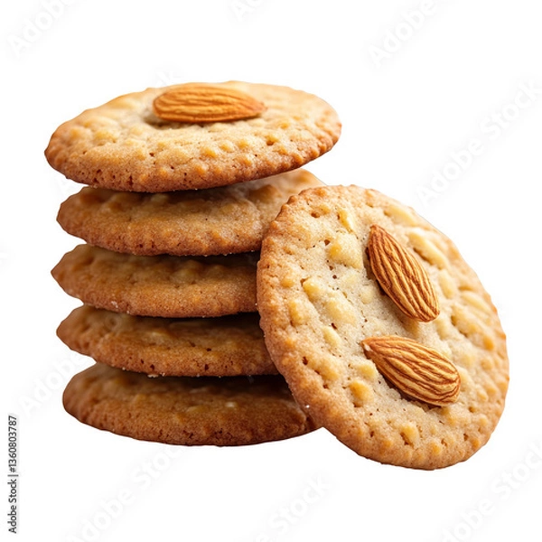Fototapeta Macaroons with nuts on top, on a transparent background