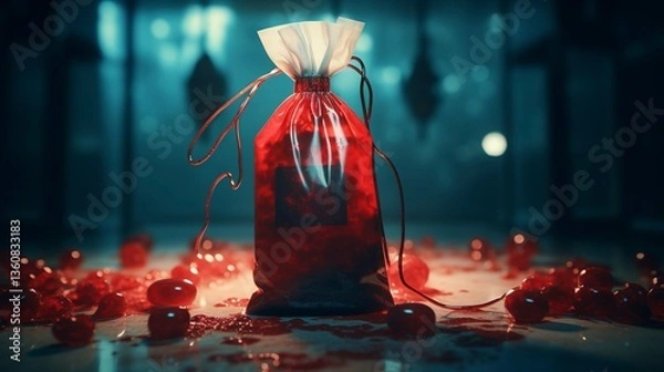 Obraz A photo of a medical concept with a blood donation