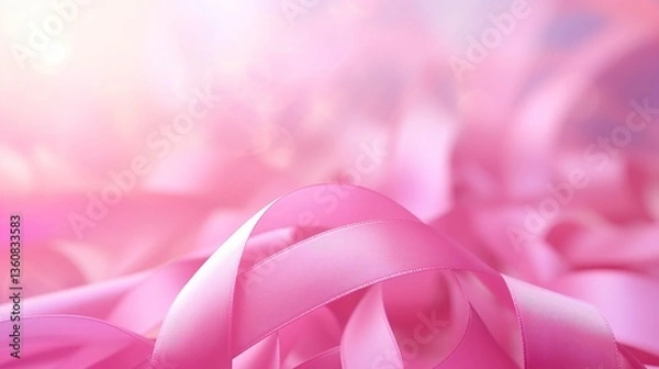 Obraz Abstract pink ribbons with soft focus for background or texture.