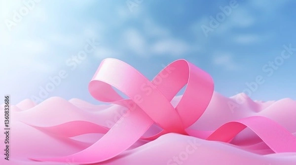Obraz Abstract pink ribbons with soft focus for background or texture.