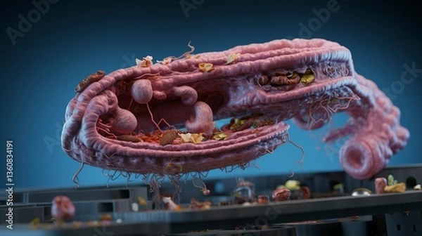 Obraz A photo of a medical concept with a digestive system