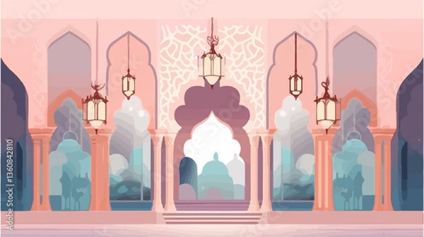 Obraz islamic template background for eid mubarak vector