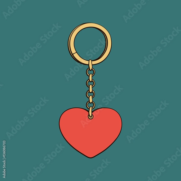 Fototapeta Keychain with heart