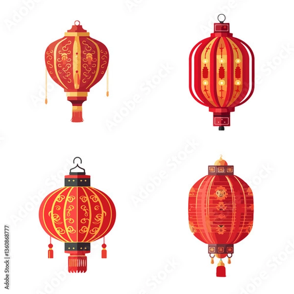 Obraz lantern lamp red Chinese traditional