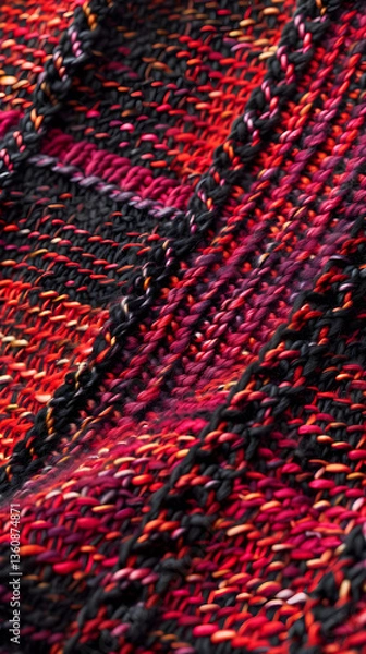 Fototapeta Detailed Curvilinear XJ Knitting Pattern Exhibiting Masterful Craftsmanship and Fine Textural Details