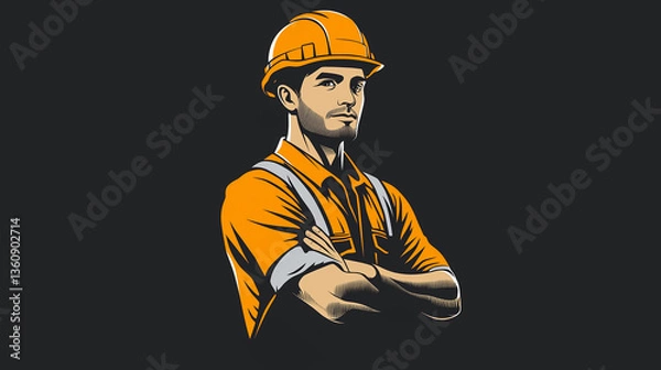 Obraz construction worker with helmet
