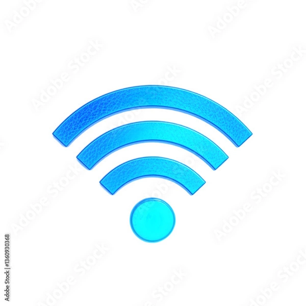 Fototapeta Wifi Signal Icon, Blue, Wireless isolated on transparent background