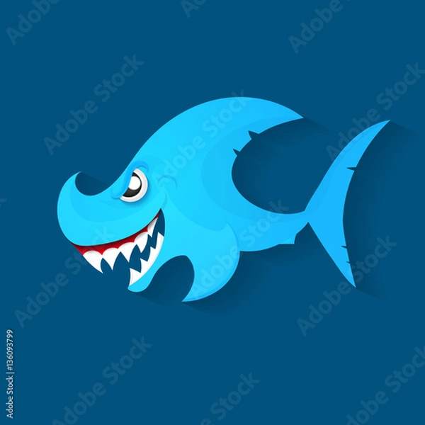 Obraz angry shark logo