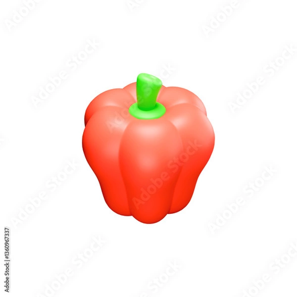 Obraz Angled Red Bell Pepper 3D Illustration