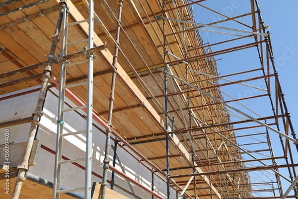 Obraz Construction and scaffolding works of wood