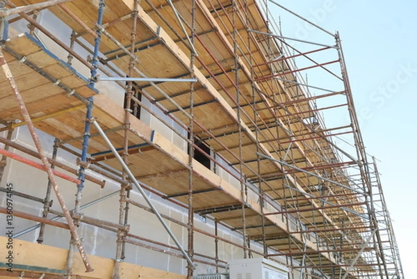 Obraz Construction and scaffolding works of wood