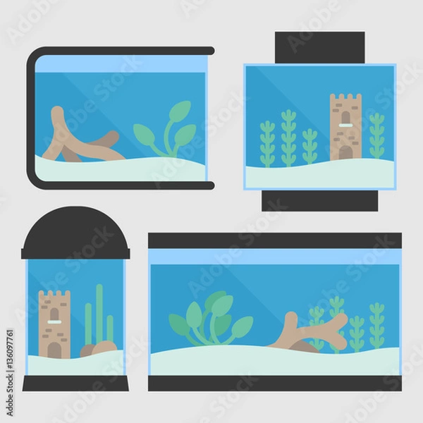 Obraz Aquarium tanks set