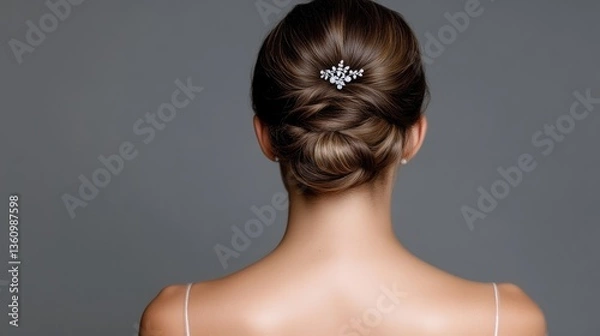 Obraz Elegant Updo Hairstyle with Accessory