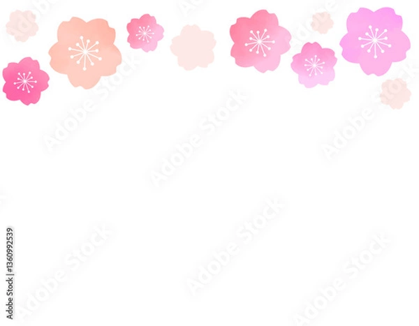 Fototapeta 春らしくて可愛い桜のフレーム素材　5