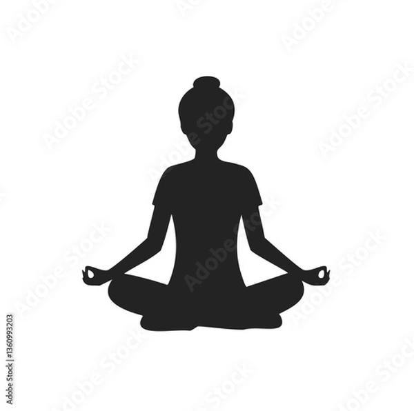 Fototapeta yoga silhouette vector