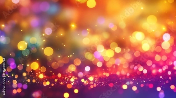Fototapeta Colorful Background with Blurred Lights, Bokeh Effect, and Dreamy Atmosphere for Creative Art Projects