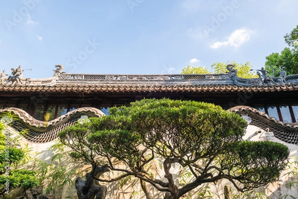 Fototapeta Stunning and Beautiful Traditional Architecture Surrounded by Lush Greenery All Around