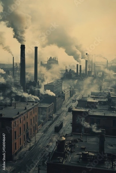 Obraz Air pollution impact on environment.