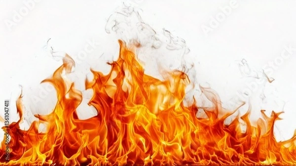 Fototapeta 燃え上がる熱い炎 レッド 横長背景素材テクスチャ 16:9 動画サイズ対応 チラシパンフ AI生成素材