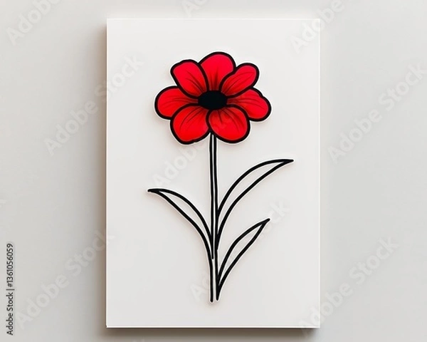 Fototapeta Red Flower Illustration