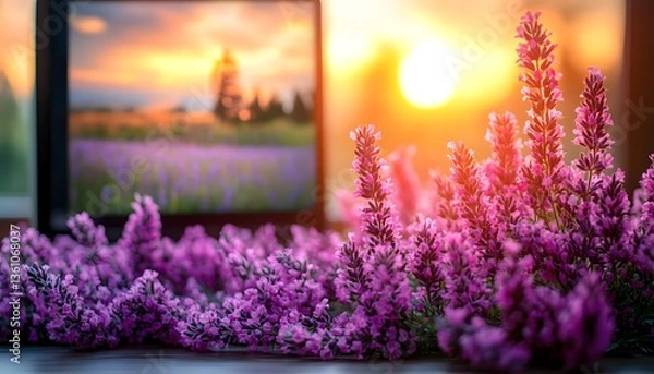 Obraz Lavender sunset screen relaxation home