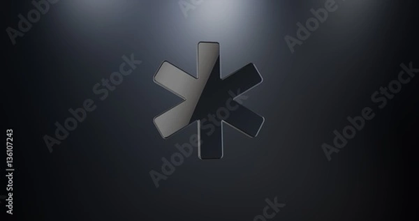 Obraz Asterisk Black 3d Icon
